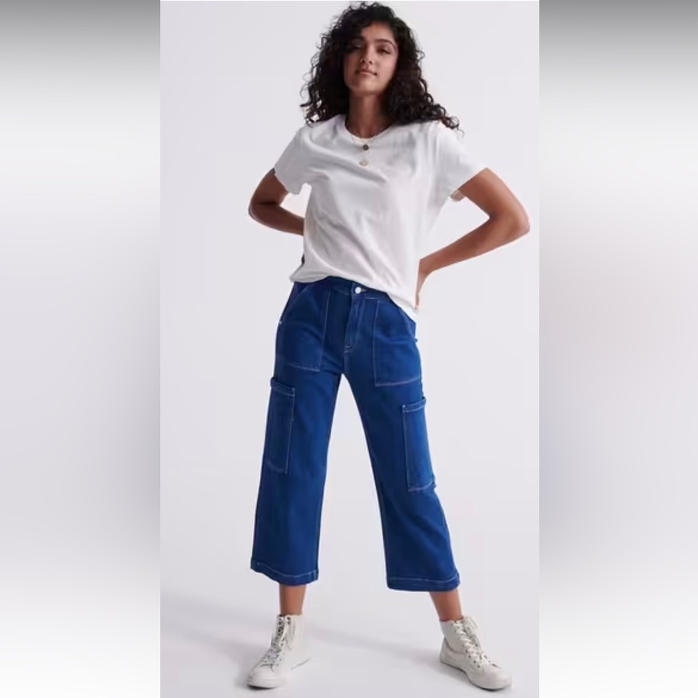 Superdry Blue Wide-Leg Flare Jeans